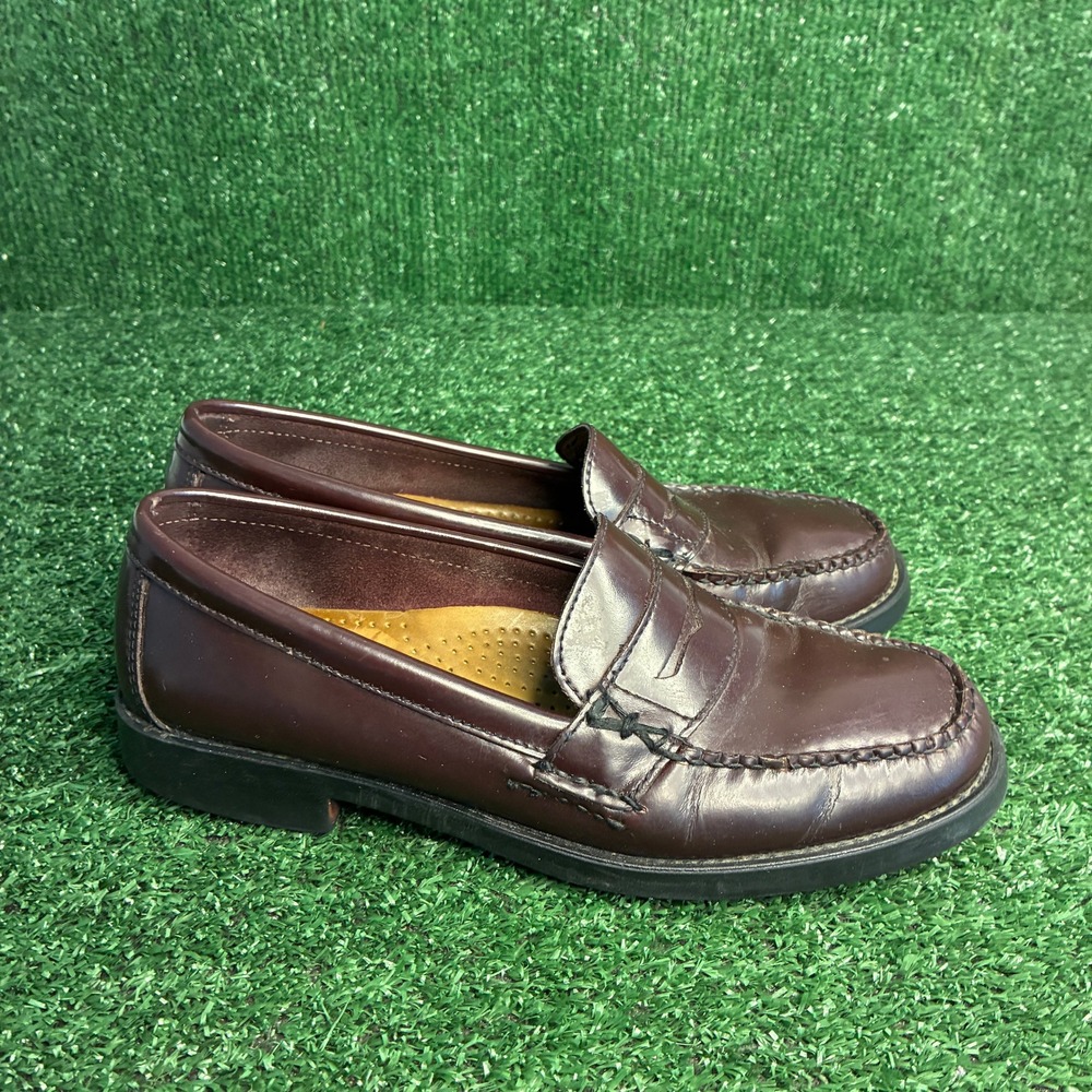 Bass Weejuns Katherine Leather Penny Preppy Loafer Flat Burgundy Women Sz 7.5 M